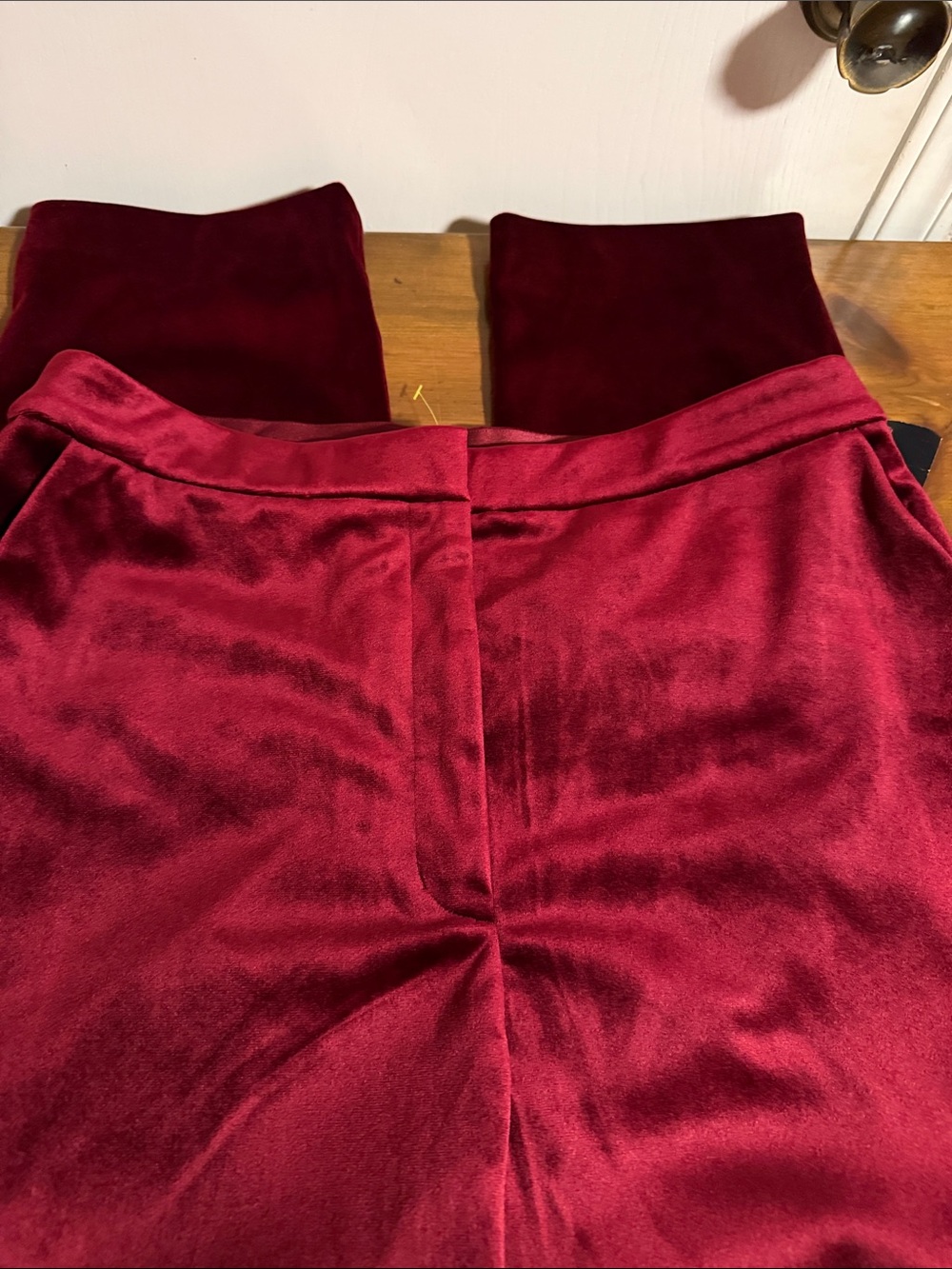 Express Velvet Pants in Burgundy